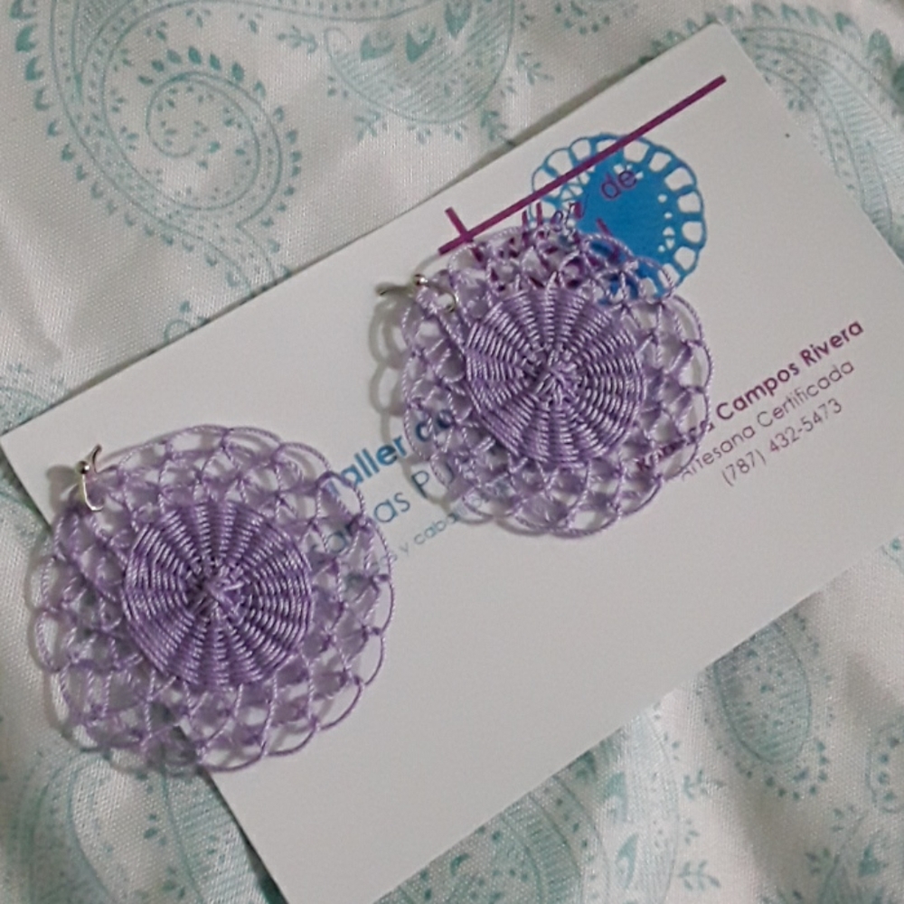 Handmade lilac earrings